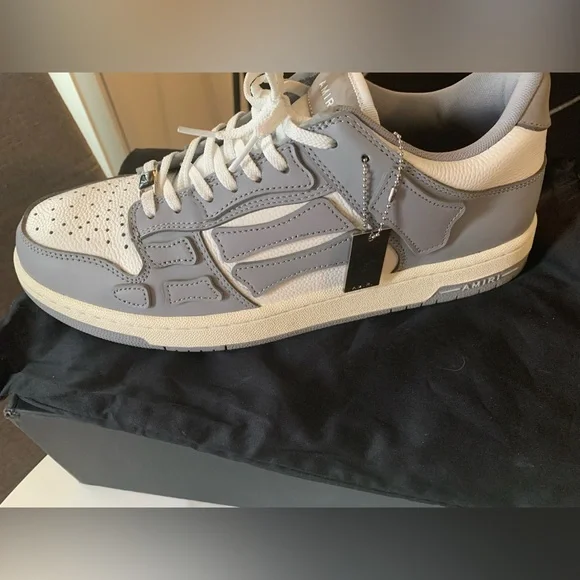 【送料&関税込】AMIRI skull Grey Low Top Sneakers With Skull Buy Amiri Skel Top Low 'Grey' - AW22MFS003 030 | GOAT